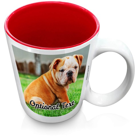 (XL 15oz Red) with 1 Photo Printed Front & Back (Optional Personalised Gift Text)