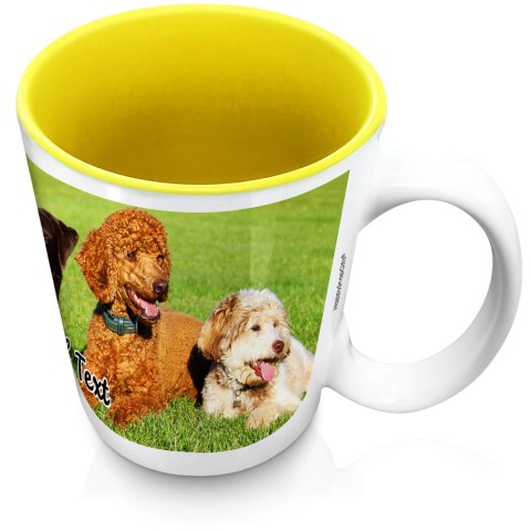 (XL 15oz Yellow) with 1 Wrapped Around Image (Optional Personalised Gift Text)