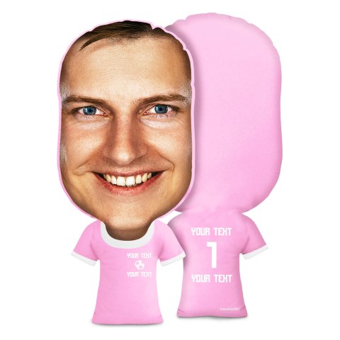 Regular Size (Football Icon) Baby Pink Soft Velvet Polyester Fabric (Optional Personalised Gift Text)