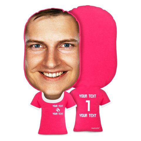 Regular Size (Football Icon) Fuchsia Pink Soft Velvet Polyester Fabric (Optional Personalised Gift Text)