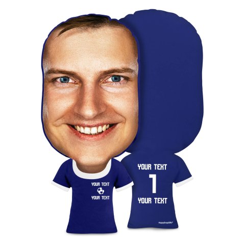 Regular Size (Football Icon) Navy Blue Soft Velvet Polyester Fabric (Optional Personalised Gift Text)