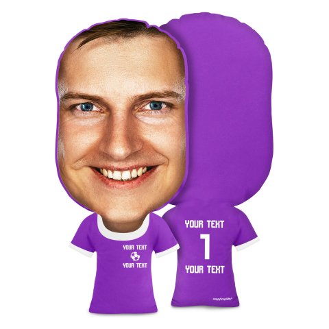 Regular Size (Football Icon) Purple Soft Velvet Polyester Fabric (Optional Personalised Gift Text)