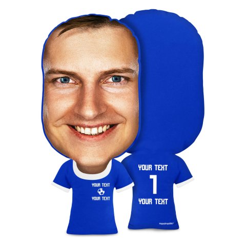 Regular Size (Football Icon) Royal Blue Soft Velvet Polyester Fabric (Optional Personalised Gift Text)