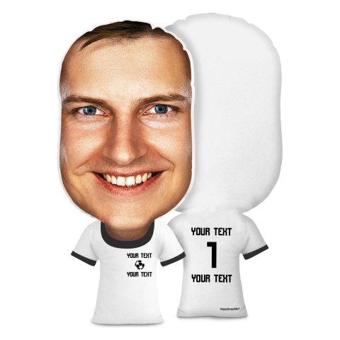 Regular Size (Football Icon) White Soft Velvet Polyester Fabric (Optional Personalised Gift Text)