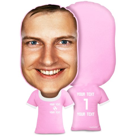 XL Size (Football Icon) Baby Pink Soft Velvet Polyester Fabric (Optional Personalised Gift Text)