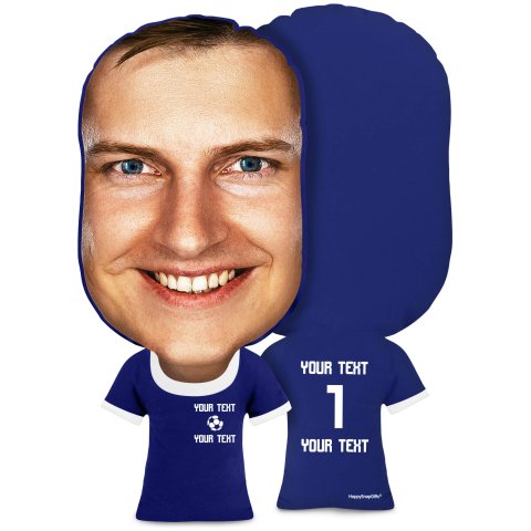 XL Size (Football Icon) Navy Blue Soft Velvet Polyester Fabric (Optional Personalised Gift Text)
