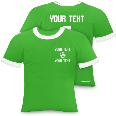 (Regular 35cm) (Football Icon) Bright Green Soft Velvet Polyester Fabric (Optional Personalised Gift Text)