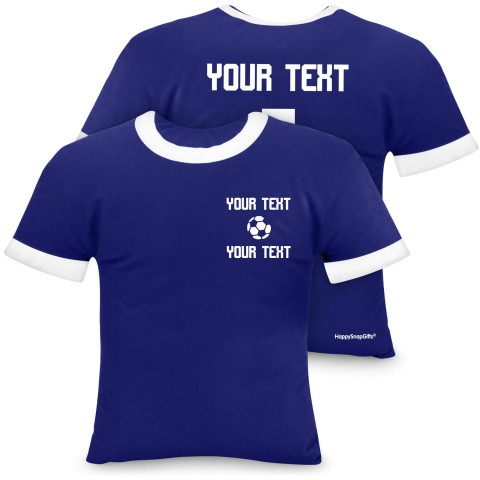 (Regular 35cm) (Football Icon) Navy Blue Soft Velvet Polyester Fabric (Optional Personalised Gift Text)