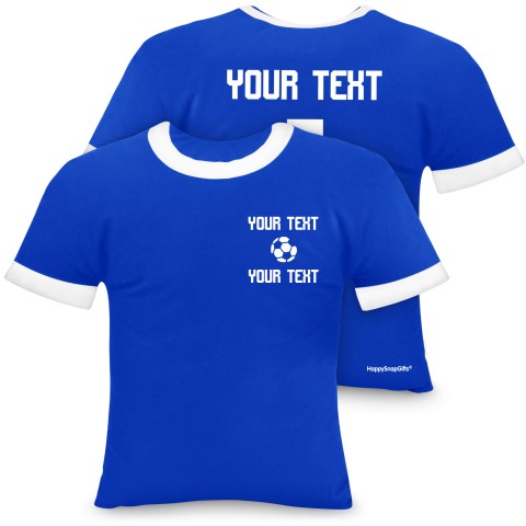 (Regular 35cm) (Football Icon) Royal Blue Soft Velvet Polyester Fabric (Optional Personalised Gift Text)