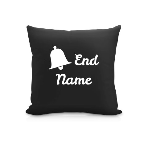 (25cm Square) "Bell End" Black Soft Velvet Polyester Fabric (Optional Personalised Gift Text)