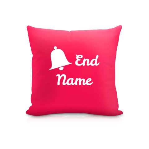 (25cm Square) "Bell End" Fuchsia Pink Soft Velvet Polyester Fabric (Optional Personalised Gift Text)