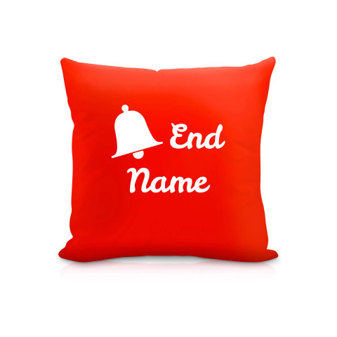 (25cm Square) "Bell End" Red Soft Velvet Polyester Fabric (Optional Personalised Gift Text)
