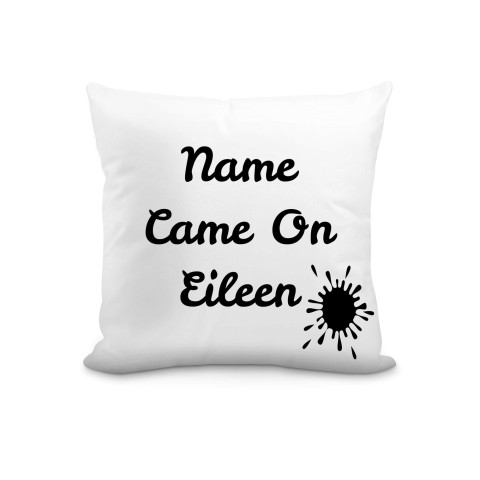 (25cm Square) "Came On Eileen" White Soft Velvet Polyester Fabric (Optional Personalised Gift Text)