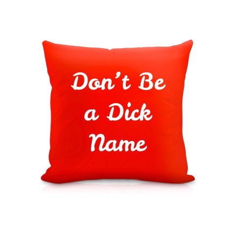 (25cm Square) "Don't Be A Dick" Red Soft Velvet Polyester Fabric (Optional Personalised Gift Text)