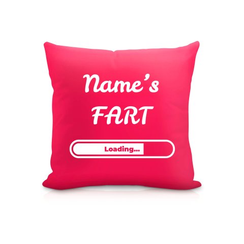 (25cm Square) "Fart" Fuchsia Pink Soft Velvet Polyester Fabric (Optional Personalised Gift Text)