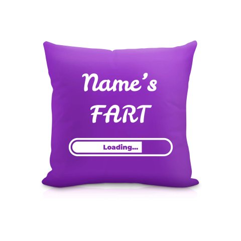 (25cm Square) "Fart" Purple Soft Velvet Polyester Fabric (Optional Personalised Gift Text)