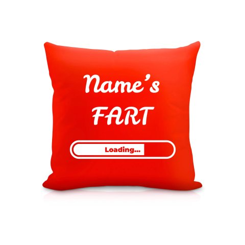 (25cm Square) "Fart" Red Soft Velvet Polyester Fabric (Optional Personalised Gift Text)