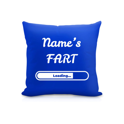 (25cm Square) "Fart" Royal Blue Soft Velvet Polyester Fabric (Optional Personalised Gift Text)