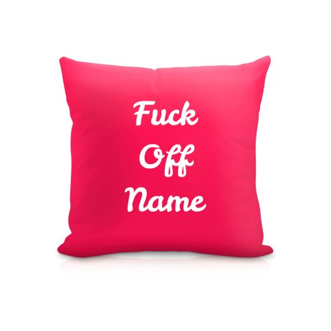 (25cm Square) "Fuck Off" Fuchsia Pink Soft Velvet Polyester Fabric (Optional Personalised Gift Text)