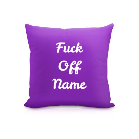 (25cm Square) "Fuck Off" Purple Soft Velvet Polyester Fabric (Optional Personalised Gift Text)