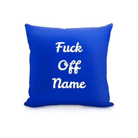(25cm Square) "Fuck Off" Royal Blue Soft Velvet Polyester Fabric (Optional Personalised Gift Text)