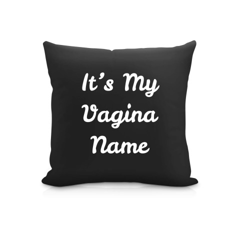 (25cm Square) "it's My Vagina" Black Soft Velvet Polyester Fabric (Optional Personalised Gift Text)