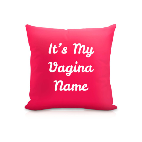 (25cm Square) "it's My Vagina" Fuchsia Pink Soft Velvet Polyester Fabric (Optional Personalised Gift Text)