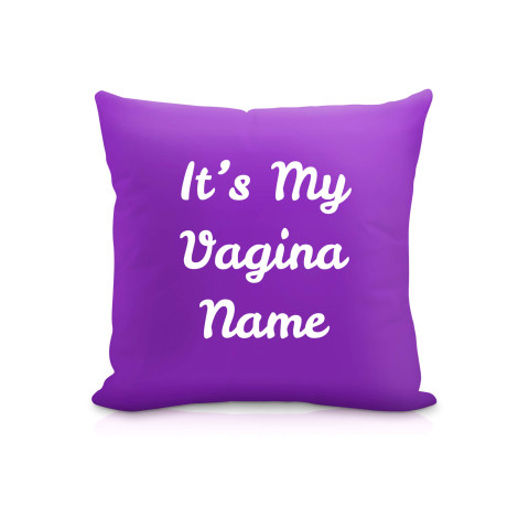 (25cm Square) "it's My Vagina" Purple Soft Velvet Polyester Fabric (Optional Personalised Gift Text)
