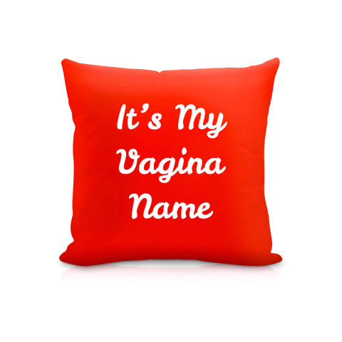 (25cm Square) "it's My Vagina" Red Soft Velvet Polyester Fabric (Optional Personalised Gift Text)