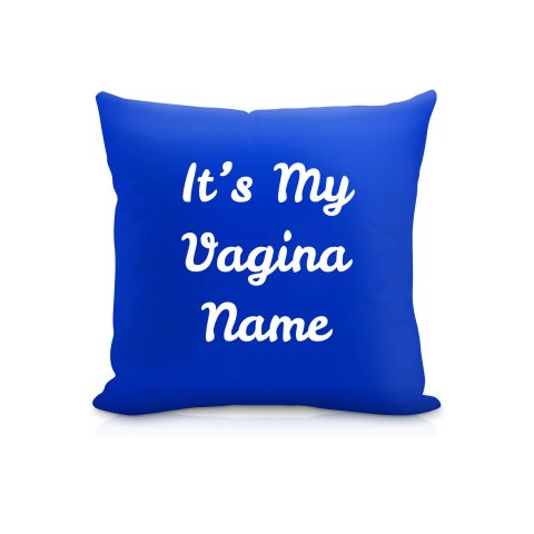 (25cm Square) "it's My Vagina" Royal Blue Soft Velvet Polyester Fabric (Optional Personalised Gift Text)