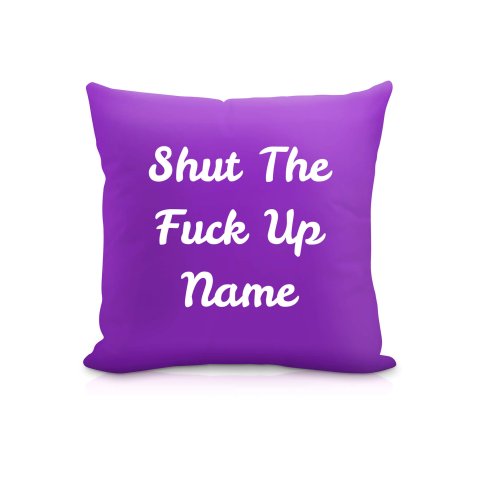 (25cm Square) "Shut the Fuck Up" Purple Soft Velvet Polyester Fabric (Optional Personalised Gift Text)