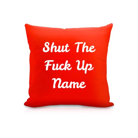(25cm Square) "Shut the Fuck Up" Red Soft Velvet Polyester Fabric (Optional Personalised Gift Text)
