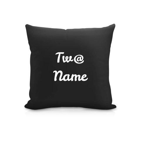 (25cm Square) "Tw@" Black Soft Velvet Polyester Fabric (Optional Personalised Gift Text)