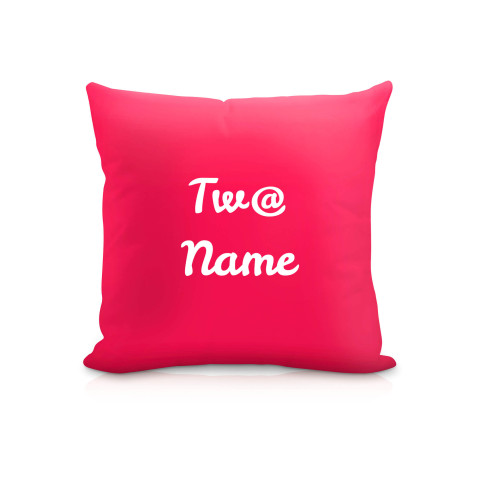 (25cm Square) "Tw@" Fuchsia Pink Soft Velvet Polyester Fabric (Optional Personalised Gift Text)