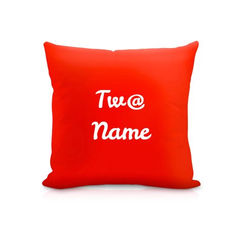 (25cm Square) "Tw@" Red Soft Velvet Polyester Fabric (Optional Personalised Gift Text)