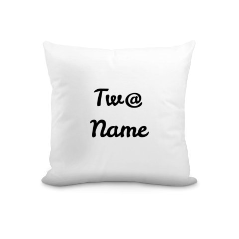 (25cm Square) "Tw@" White Soft Velvet Polyester Fabric (Optional Personalised Gift Text)