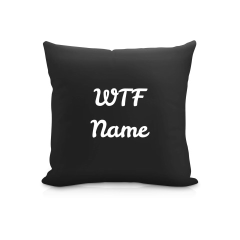 (25cm Square) "WTF" Black Soft Velvet Polyester Fabric (Optional Personalised Gift Text)
