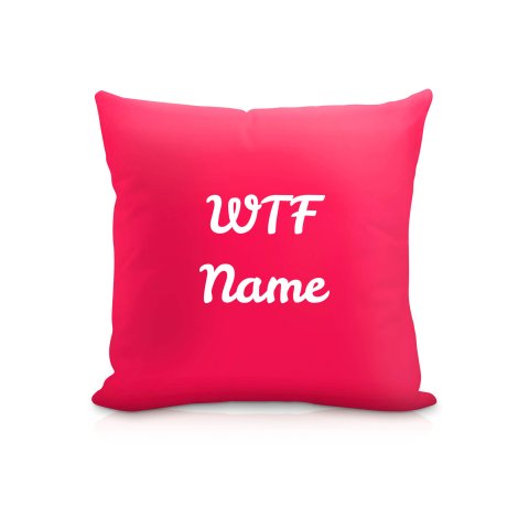 (25cm Square) "WTF" Fuchsia Pink Soft Velvet Polyester Fabric (Optional Personalised Gift Text)