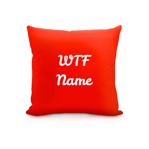 (25cm Square) "WTF" Red Soft Velvet Polyester Fabric (Optional Personalised Gift Text)