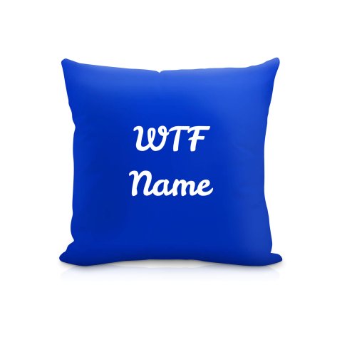 (25cm Square) "WTF" Royal Blue Soft Velvet Polyester Fabric (Optional Personalised Gift Text)