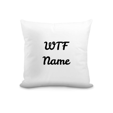 (25cm Square) "WTF" White Soft Velvet Polyester Fabric (Optional Personalised Gift Text)