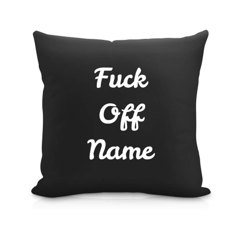 (40cm) "Fuck Off" Black Soft Velvet Polyester Fabric (Optional Personalised Gift Text)