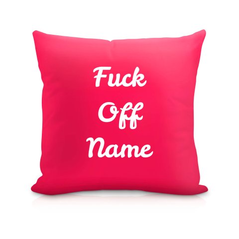 (40cm) "Fuck Off" Fuchsia Pink Soft Velvet Polyester Fabric (Optional Personalised Gift Text)
