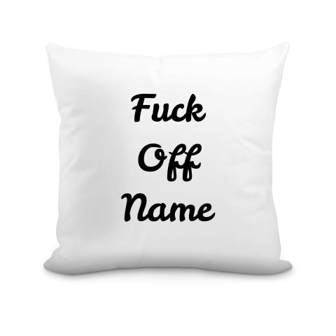 (40cm) "Fuck Off" White Soft Velvet Polyester Fabric (Optional Personalised Gift Text)