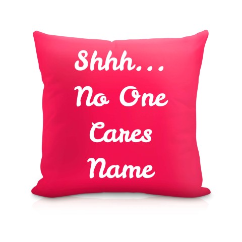 (40cm) "Shhh... No One Cares" Fuchsia Pink Soft Velvet Polyester Fabric (Optional Personalised Gift Text)