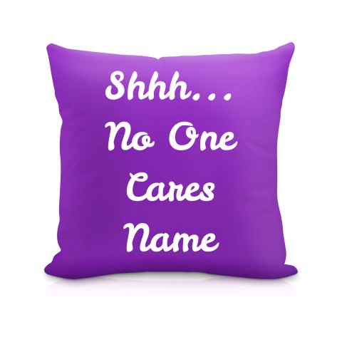 (40cm) "Shhh... No One Cares" Purple Soft Velvet Polyester Fabric (Optional Personalised Gift Text)