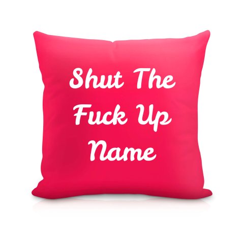 (40cm) "Shut the Fuck Up" Fuchsia Pink Soft Velvet Polyester Fabric (Optional Personalised Gift Text)