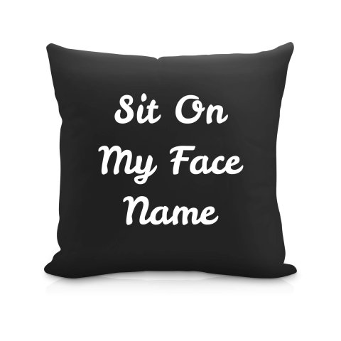 (40cm) "Sit On My Face" Black Soft Velvet Polyester Fabric (Optional Personalised Gift Text)