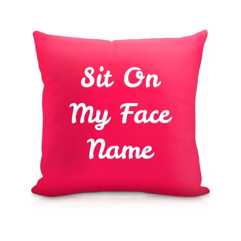 (40cm) "Sit On My Face" Fuchsia Pink Soft Velvet Polyester Fabric (Optional Personalised Gift Text)