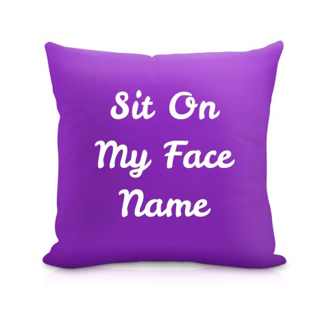 (40cm) "Sit On My Face" Purple Soft Velvet Polyester Fabric (Optional Personalised Gift Text)